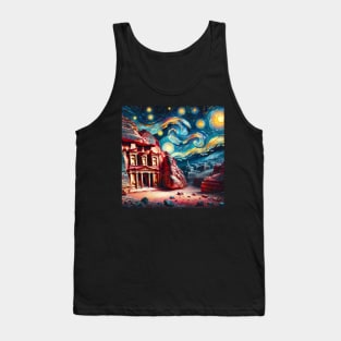 Petra Jordan Starry Night - Beautiful Iconic Places Tank Top